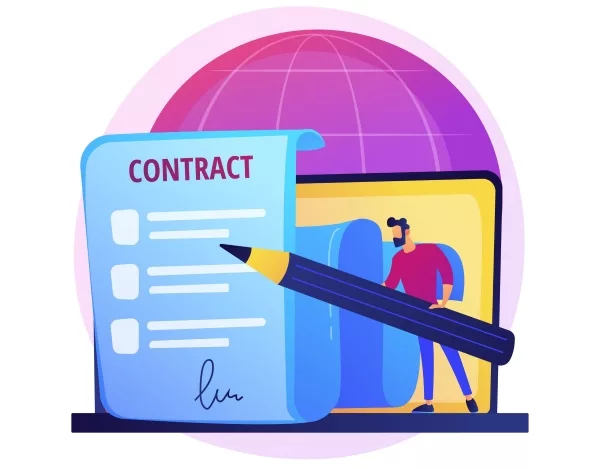 grafica che rappresenta la sottoscrizione di un contratto online