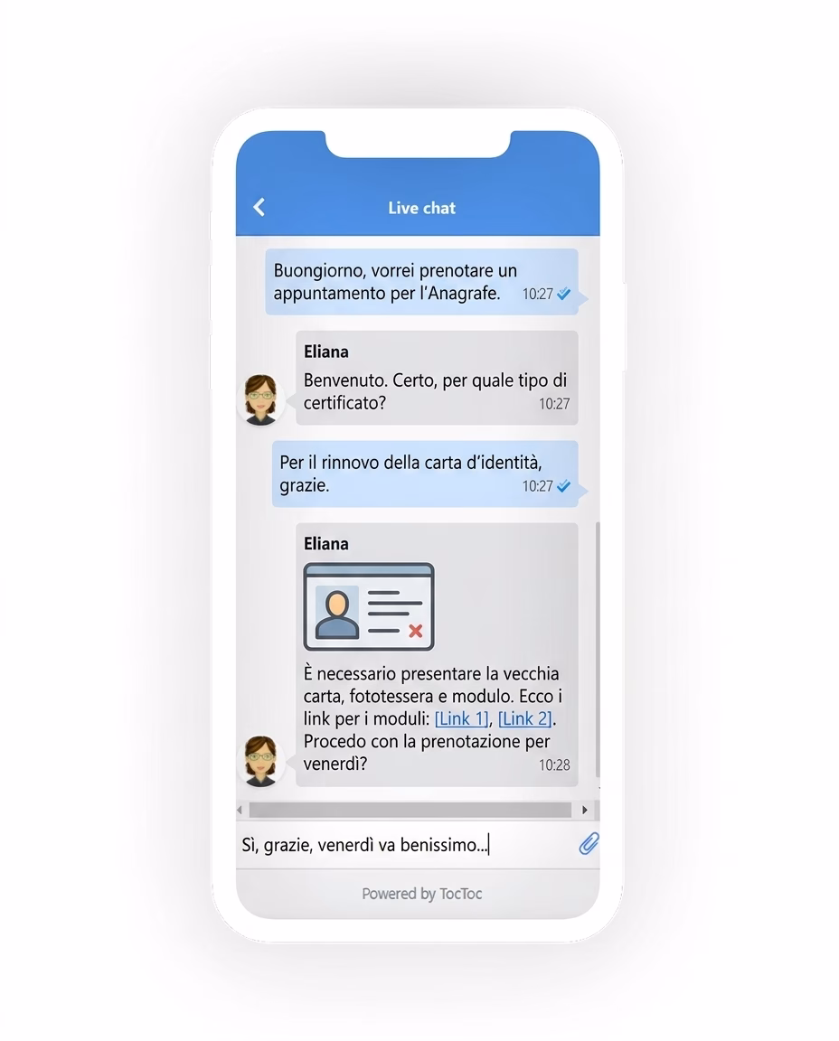 chat cittadino e consulente su sportello virtuale 